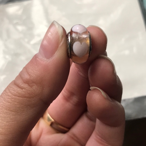 Pandora pink hearts murano glass bead - Picture 4 of 4